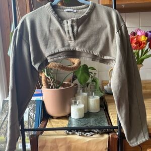 Sage Green Bolero Sweatshirt